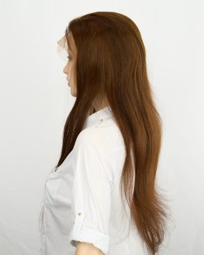 Парик модель; LC-002 натуральный волос 65 см, на сетке, ручной работы, без чёлки Lace Front