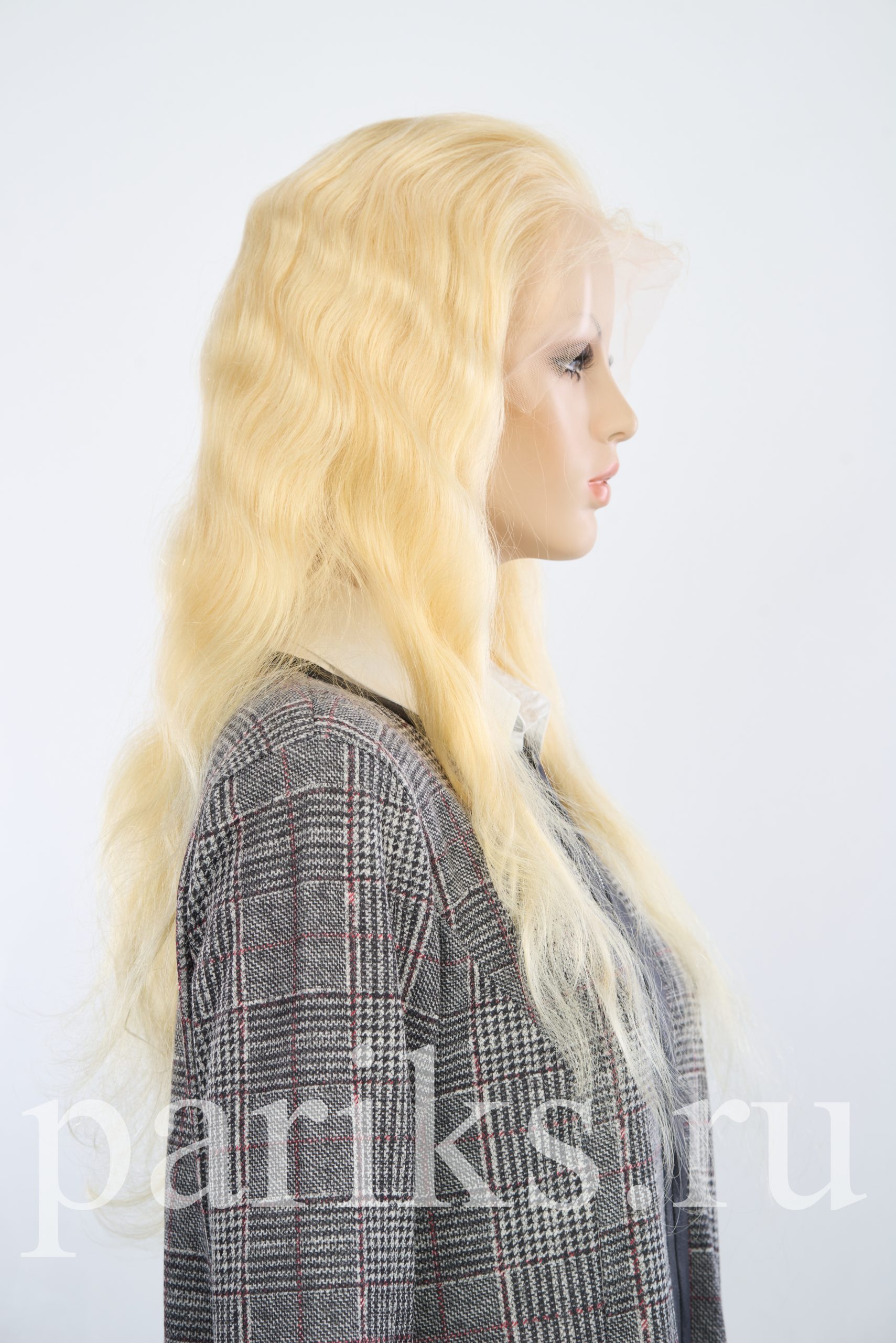 Парик модель; LC-002 натуральный волос 65 см, на сетке, ручной работы, без чёлки Lace Front - цена 35000 руб